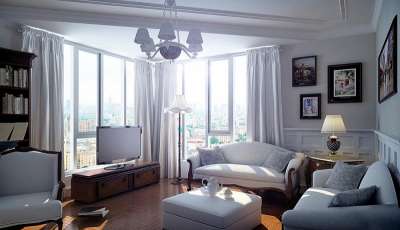 Два окна на разных стенах – как организовать пространство и подобрать шторы